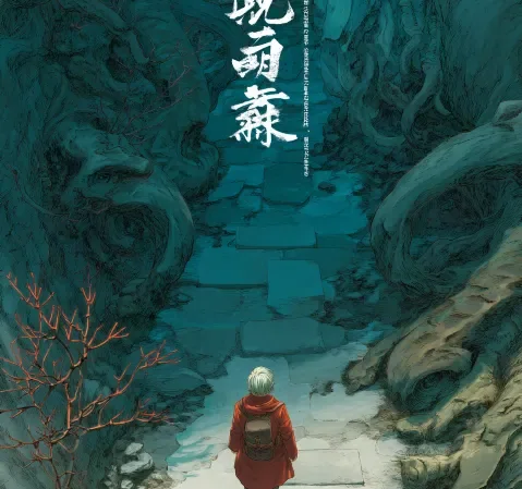 自然纪实专题封面，展现森林溪流与野生动物轮廓